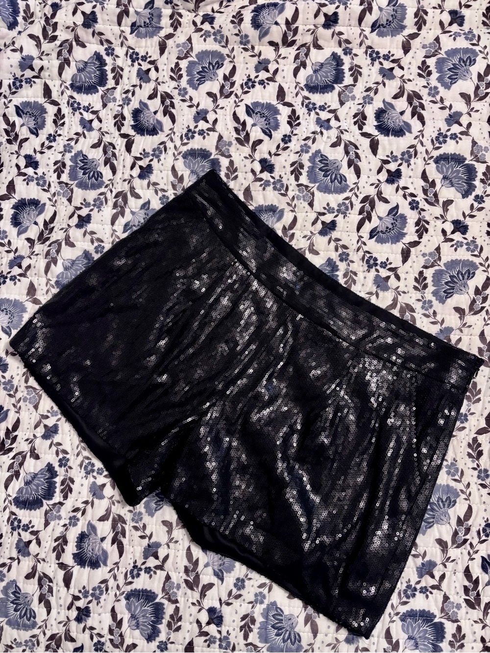 Y2K Express Black Sequin Bike Shorts
